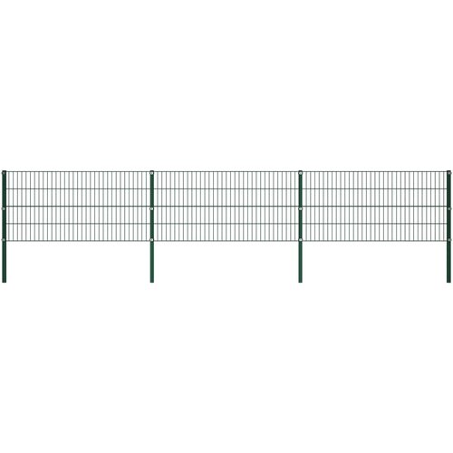 VidaXL Panel za ogradu sa stupovima željezni 5,1 m zeleni Slike