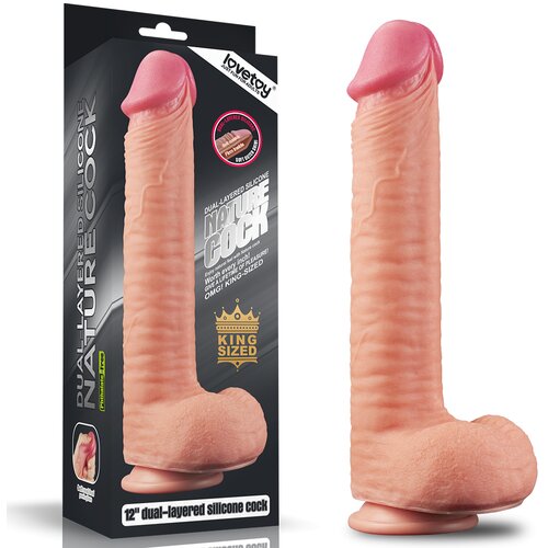 Lovetoy Dual Layered Platinum Silicone Cock with Balls 12" Flesh Cijene