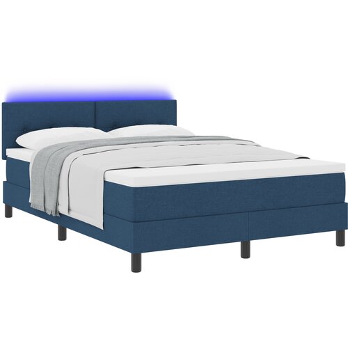 vidaXL Box spring krevet s madracem Plava 140 x 200 cm tkanina Cene