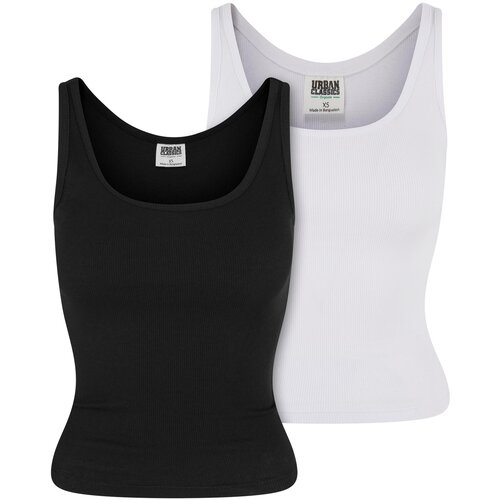 UC Ladies Women&amp;#039;s Organic Basic Tank Top 2 Pack - Black + White Slike
