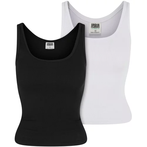 UC Ladies Women's Organic Basic Tank Top 2 Pack - Black + White