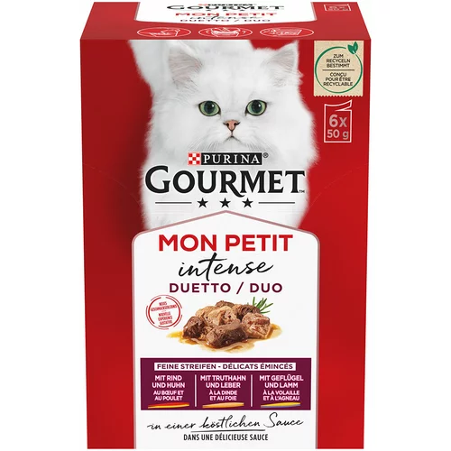 Gourmet Miješano pakiranje Mon Petit - Duetti: govedina/piletina (6x50 g)