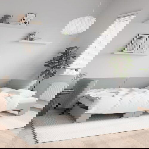The Living Store Izvlečna dnevna postelja svetlo siva 90x200 cm žamet - Izvlečna Dnevna Postelja, (21488332) Slike
