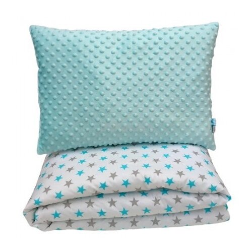  Dvostrani jorgan i jastuk 140x80 - MINT ZVEZDICE ( 7757 ) Slike