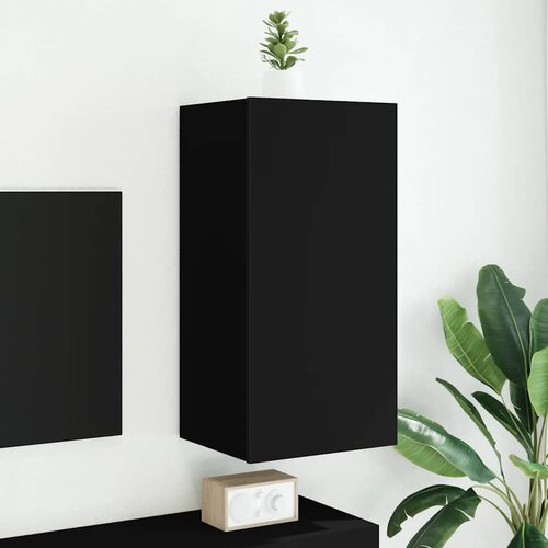  Zidni TV ormarić s LED svjetlima crni 40,5x35x80 cm Cene
