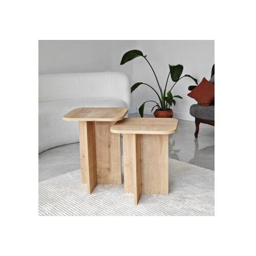 Hanah home Blues Oak Set 2 stolčića, Bež Slike
