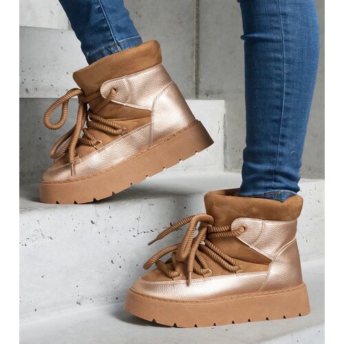  Brown platform snow boots insulated with fur Sapphi Slike