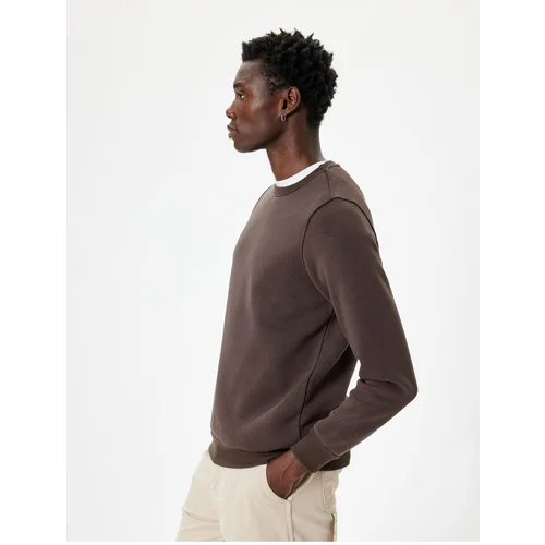 Koton Crew Neck Sweatshirt Long Sleeve Raised