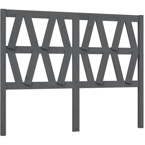  Uzglavlje za krevet sivo 126 x 4 x 100 cm od masivne borovine Slike