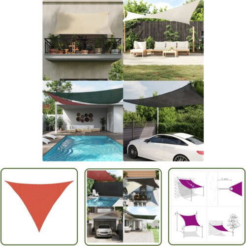  The Living Store Senčno jadro 160 g/m² terakota 3,5x3,5x4,9 m HDPE - Senčno Jadro, (21743752) Cene