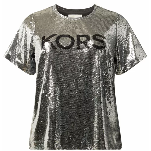 Michael Kors Plus Majica 'CLASSIC' črna / srebrna