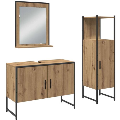 vidaXL Set namještaja za kupaonicu od 3 dijela Artisan Oak inženjersko drvo Cijene