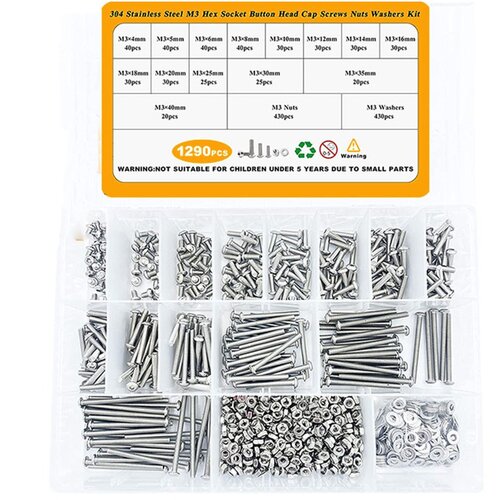 INF 1290PCS Set Vijakov in Matic s &Scaron;estrobo Vtičnico iz Nerjavečega Jekla 304, (5000078676) Cene