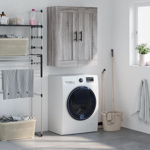 VidaXL Stenska omarica siva sonoma 69,5x34x90 cm inženirski les Slike