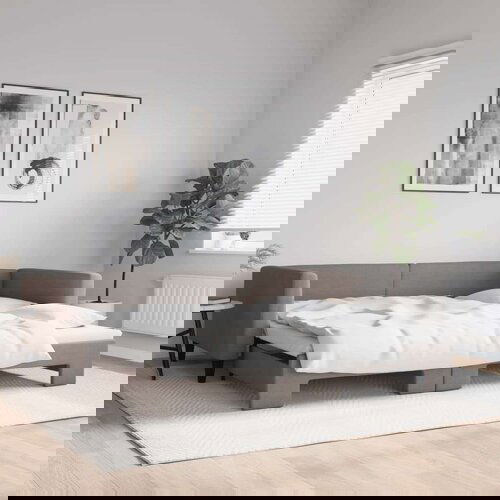  Dnevni krevet na razvlačenje smeđesivi 100 x 200 cm od tkanine Slike