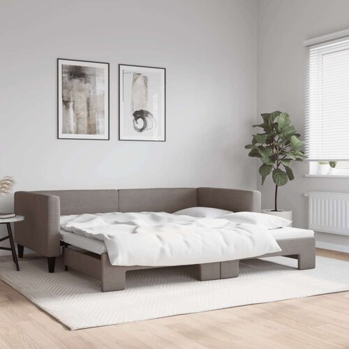  Izvlečna dnevna postelja taupe 100x200 cm blago Cene