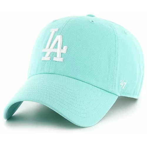 47 Brand Bombažna bejzbolska kapa MLB Los Angeles Dodgers zelena barva, B-NLRGW12GWS-TFA