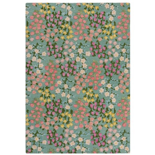 Flair Rugs Mentolno zelena ročno tkana volnena preproga 200x290 cm Emilia Floral – Cene
