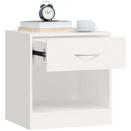  242547 Nightstand 2 pcs with Drawer White Slike