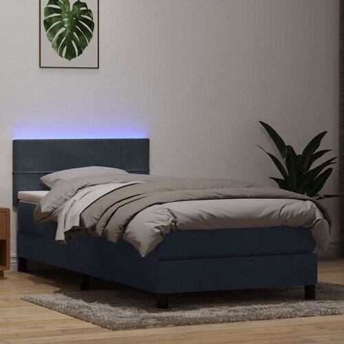 VidaXL Box spring krevet s madracem tamnosivi 90x220 cm bar&amp;scaron;unasti Slike