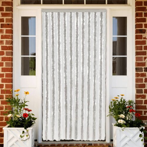 VidaXL Zastor protiv muha svjetlosivi i bijeli 100 x 230 cm od &amp;scaron;enila Slike