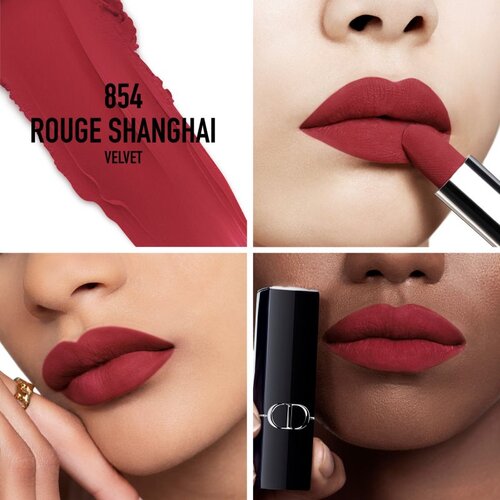 Dior Rouge dugotrajni ruž za usne punjiva nijansa 854 Rouge Shanghai Velvet 3,5 g Slike