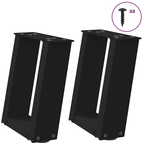 VidaXL noge kavne mizice u-oblika 2 kosa črna 30x(30-31)cm jeklo Slike
