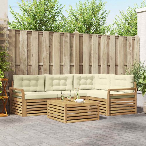  Set vanjskih sofa 5 kom. Bijela i krem Poliester Cene