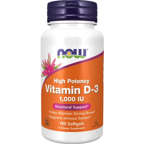 Now Foods Vitamin D3 NOW, 25 µg / 1000 IE (180 kapsul)