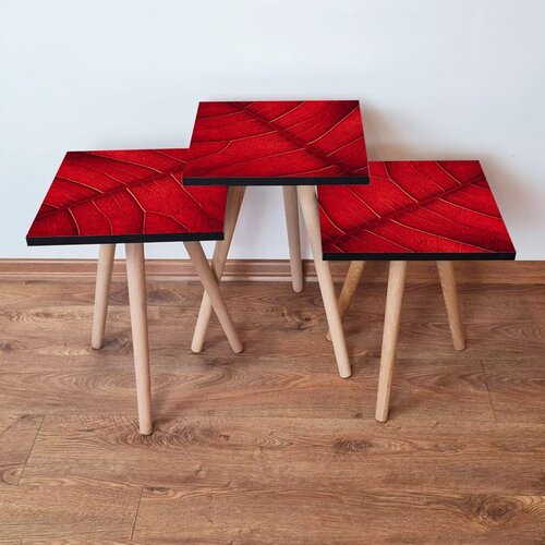 Hanah home 3Shp104 - red red nesting table (3 pieces) Cene