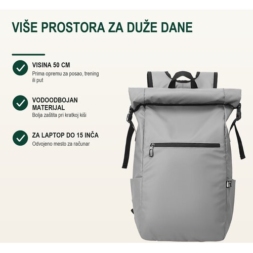 Bruno Ranac Nevada, Vodoodbojan, Odeljak za laptop, 15&amp;quot;, Sivi Slike