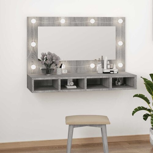 Ormarić s ogledalom LED boja hrasta sonome 90x31,5x62 cm Cijene