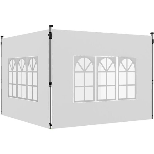 HOMESTAR Komplet stranskih sten Pavilion 2 kosa 295x195 cm bela, (5000227954) Cene
