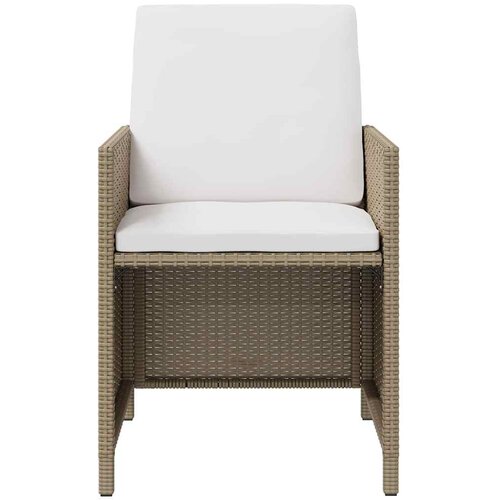  5-dijelni vrtni blagovaonski set od poliratana s jastucima bež 109 cm table length Slike