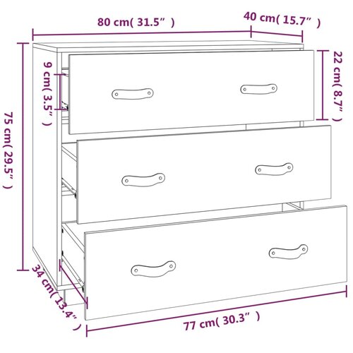  Komoda siva 80 x 40 x 75 cm od masivne borovine Slike