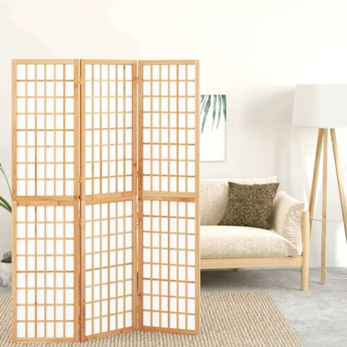  Zložljiv 3-delni paravan japonski stil 120x170 cm bele barve Cene