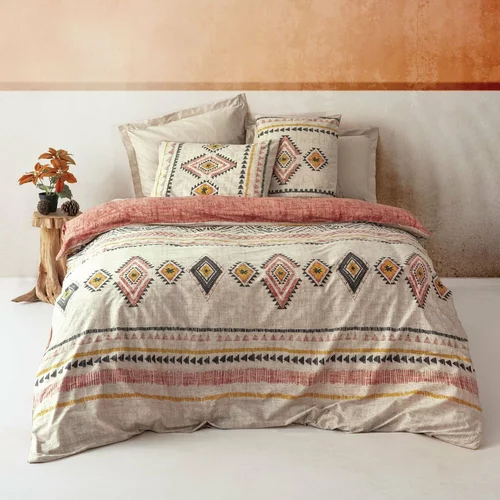 Mijolnir Ciglasto-bež pamučna posteljina za krevet za jednu osobu 140x200 cm Felix –