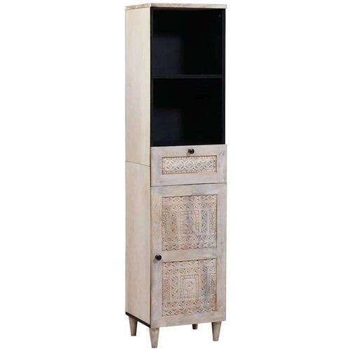 VidaXL Kupaonski ormar Bijelo 38 x 33.5 x 160 cm Masivno drvo manga Slike