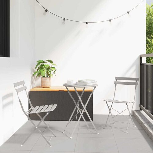  Sklopivi bistro set 3 pcs Bež Čelik Cijene