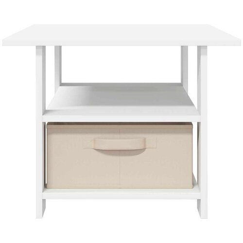  Stolić za kavu s ladicama Bijelo 77 x 55 x 42 cm Konstruirano drvo Slike
