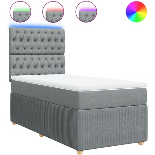 Maison Chic Box spring postelja - Vzmetna postelja z vzmetnico svetlo siva 80x200 cm blago SL4728, (21905668) Cene