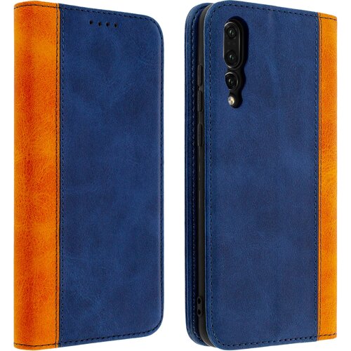 AVIZAR Ovitek za denarnico v patiniranem in dvobarvnem videzu usnja z zgornjim &scaron;ivom - Midnight Blue str. Huawei P20 Pro, (20599585) Cene