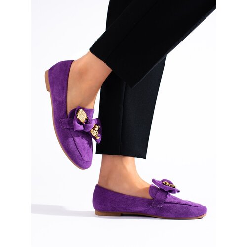 SHELOVET Purple suede loafers for women Cijene