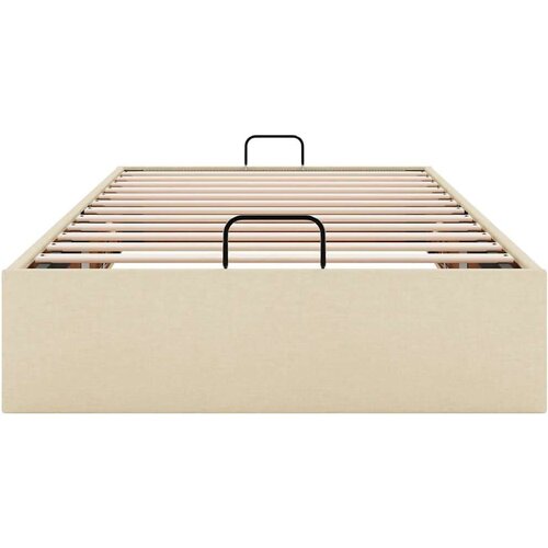 VidaXL otomanski okvir kreveta bez madraca krem 90x200 cm od tkanine Slike