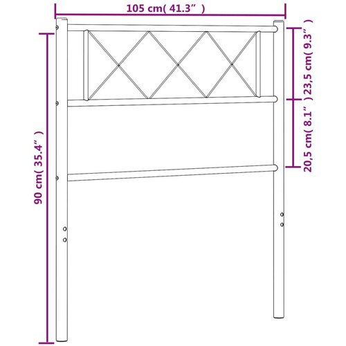  Metalno uzglavlje crno 100 cm Slike