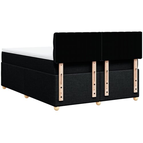 Krevet s oprugama i madracem crni 140x200 cm od tkanine Slike