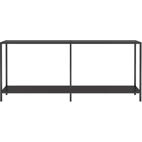  Konzolni stol crni 180 x 35 x 75,5 cm od kaljenog stakla Slike