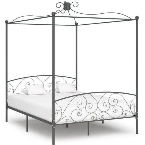 vidaXL okvir za krevet s nadstre&scaron;nicom sivi metalni 180 x 200 cm Cijene