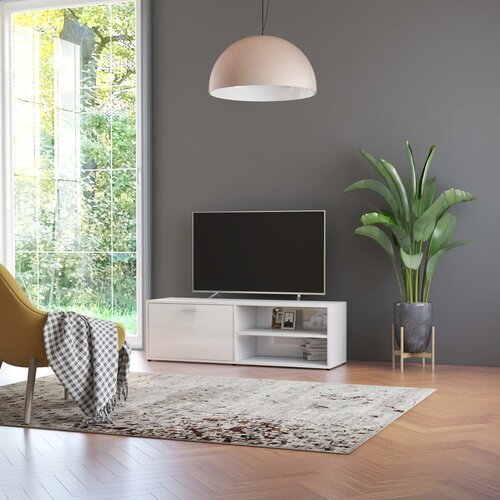 VidaXL TV ormarić visoki sjaj bijeli 120 x 34 x 37 cm od iverice Slike