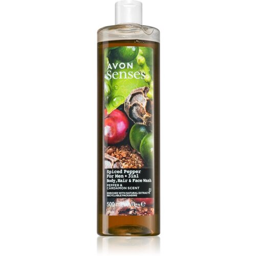 Avon Senses Spiced Pepper 3 u1 &amp;scaron;ampon, regenerator i gel za tu&amp;scaron;iranje 500 ml Slike